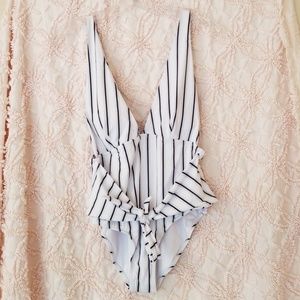 Quiet Elegance Stripe One-piece Swimsuit